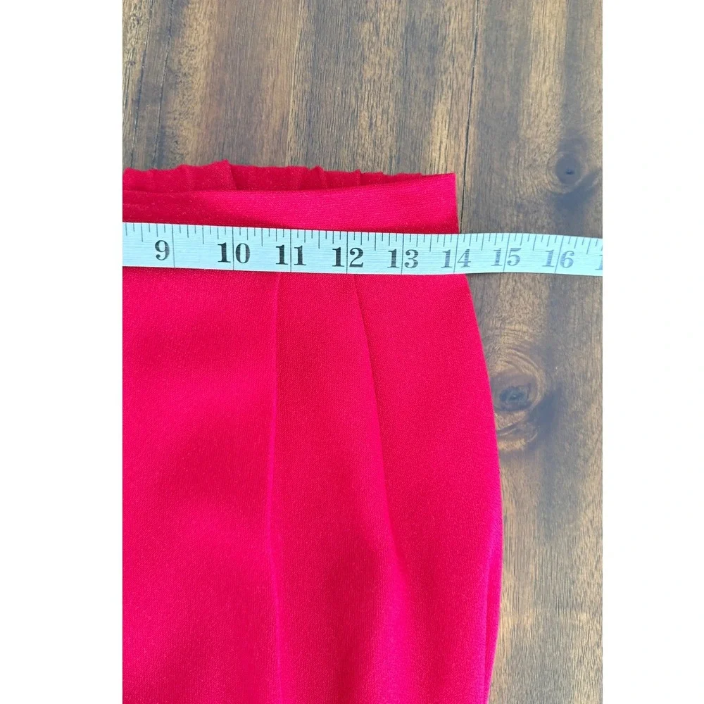 Vintage Red 2 Piece Pant Suit‎ Asymmetrical Button Blazer Pleated Trousers 1980s